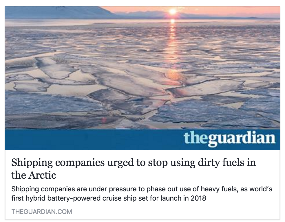 Shipping companies urged to stop using dirty fuels in the Arctic