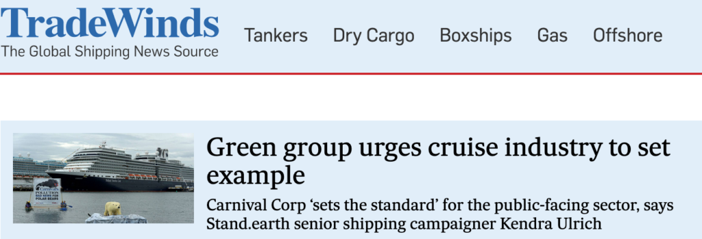 Green group urges cruise industry to set example