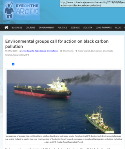 Radio Canada International:  Environmental groups call for action on black carbon pollution