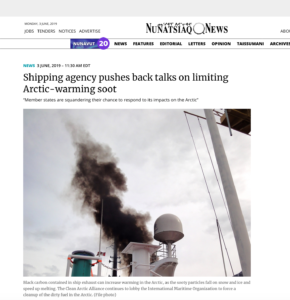 Shipping agency pushes back talks on limiting Arctic-warming soot