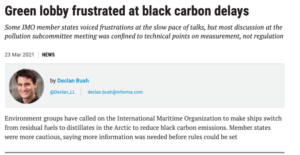 Lloyds List, PP48: Green lobby frustrated at black carbon delays