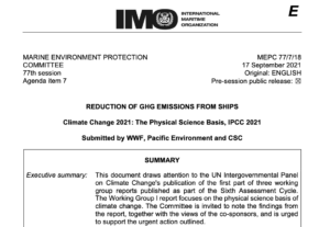MEPC 77/7/18 Reduction of Greenhouse Gas Emissions from Ships