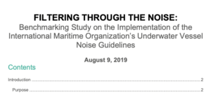 Benchmarking Study on the Implementation of the International Maritime Organization's Underwater Vessel Noise Guidelines