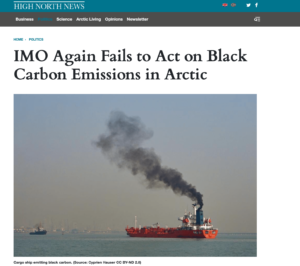 IMO Again Fails to Act on Black Carbon Emissions in Arctic
