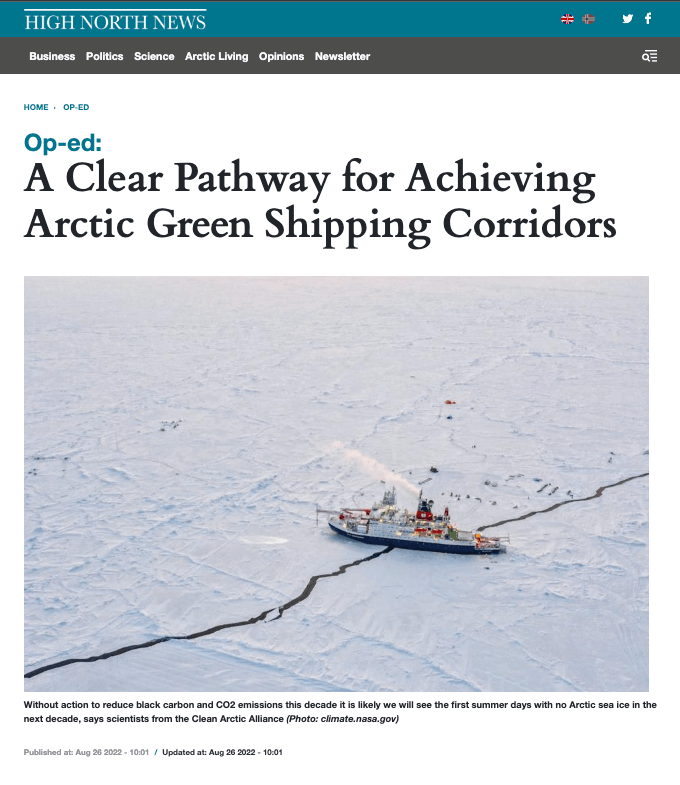 High North News: A Clear Pathway for Achieving Arctic Green Shipping Corridors