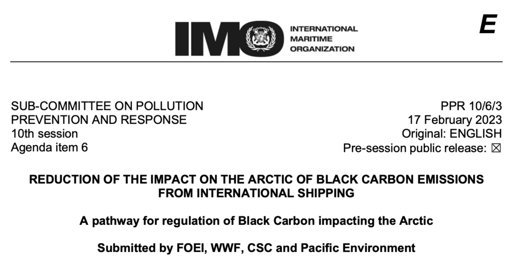 PPR 10-6-3 - A pathway for regulation of Black Carbon impacting the Arctic