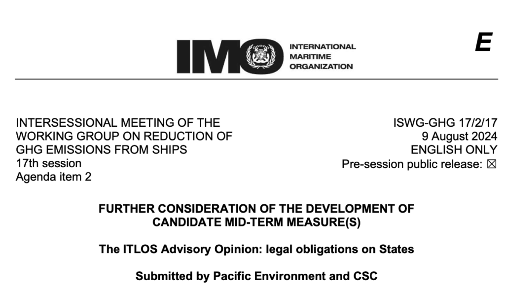 ISWG-GHG 17/2/17: The ITLOS Advisory Opinion: legal obligations on States