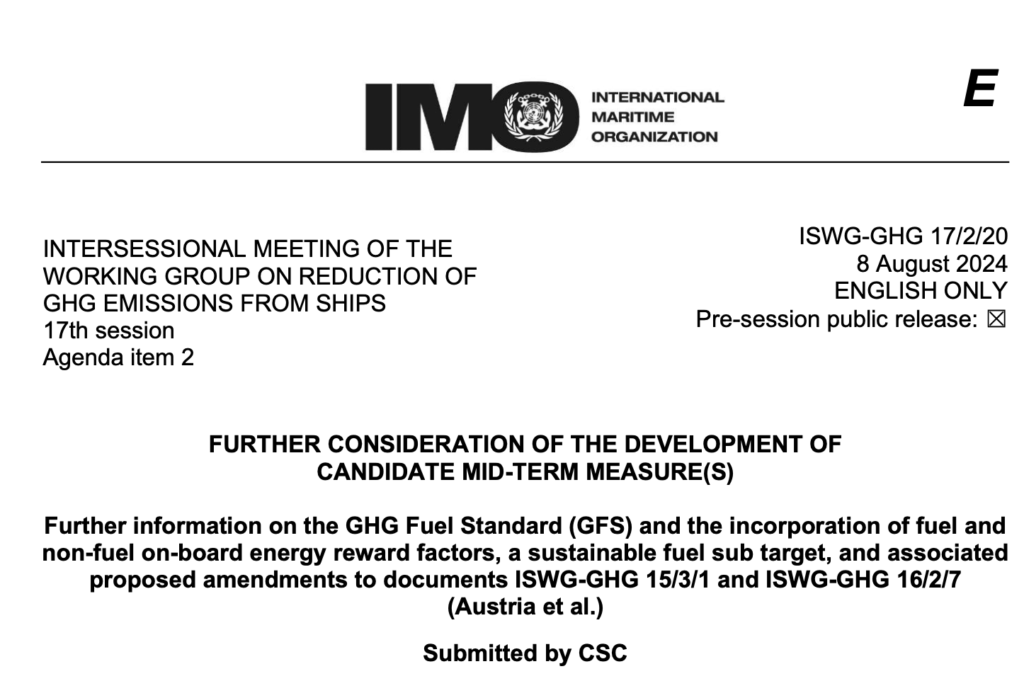 ISWG-GHG 17/2/20: Further information on the GHG Fuel Standard (GFS) and the incorporation of fuel and non-fuel on-board energy reward factors