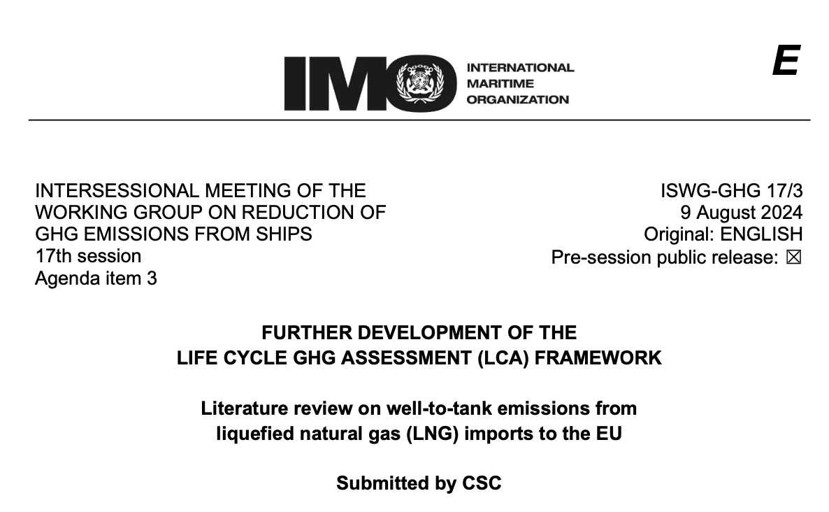 ISWG-GHG 17/3: Literature review on well-to-tank emissions from liquefied natural gas (LNG) imports to the EU