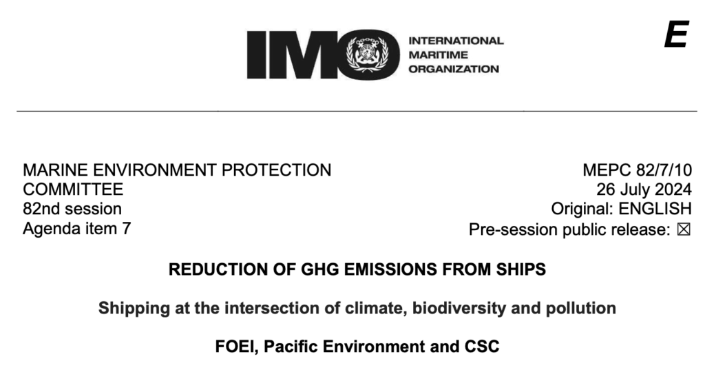 MEPC 82 /7/10: Shipping at the intersection of climate, biodiversity and pollution