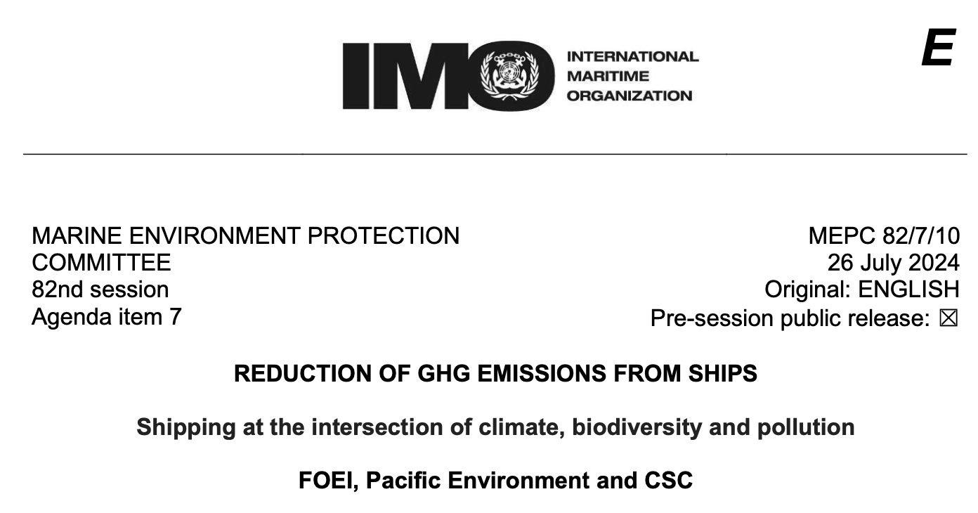 MEPC 82 /7/10: Shipping at the intersection of climate, biodiversity and pollution