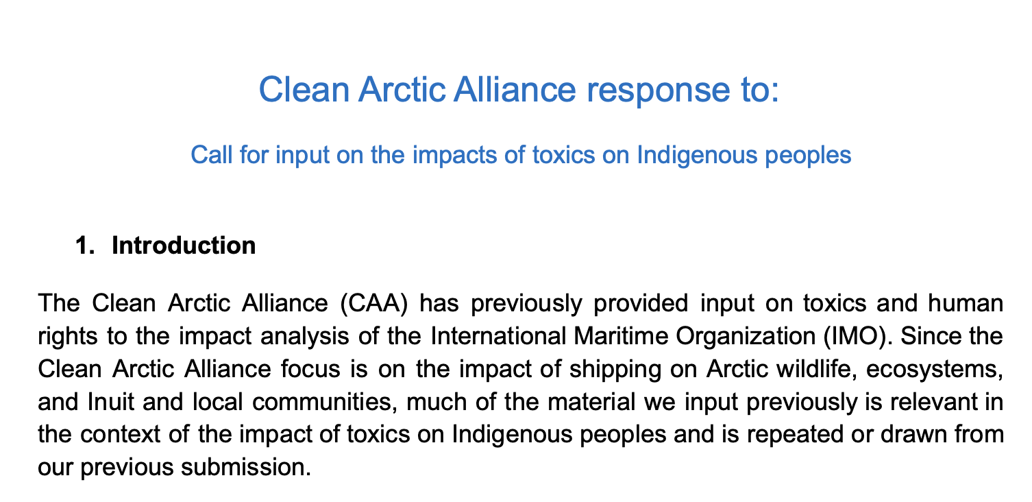 Call for input on the impacts of toxics on Indigenous peoples