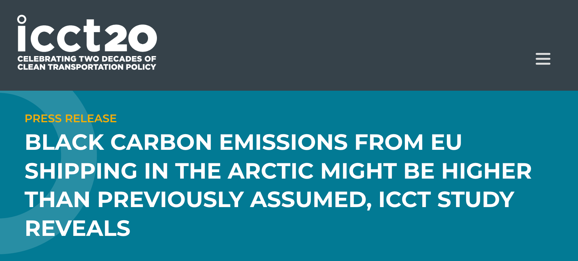 Black carbon emissions from EU shipping in the Arctic might be higher than previously assumed, ICCT study reveals